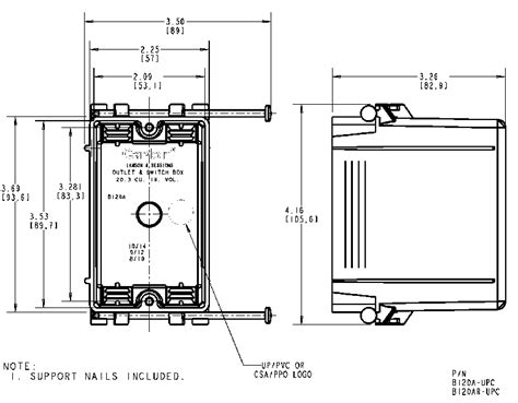 single gang box dimensions standard